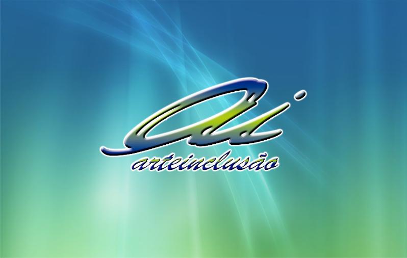 Logotipo da Arteinclusão com plano de fundo degradê